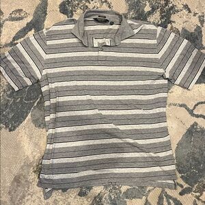 Polo by Ralph Lauren Men's Gray Striped Polo Shirt